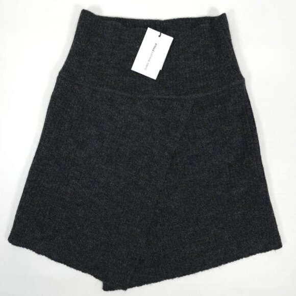 NWT ISABEL MARANT ÉTIOLE Wool‎ Ribbed Knit Mini Skirt Estelle Crossover Front 40 - Picture 4 of 13